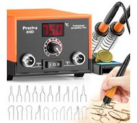 Preciva 935 Kit de combustion du bois avec affichage numérique 250-750 °C Température réglable avec 2 stylos de pyrogravure, 20 pointes à souder, chauffage rapide pour bricolage