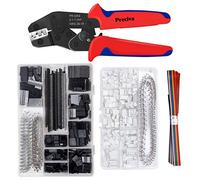 Preciva Dupont Outil de Sertissage AWG26-18 Sertisseuse à Cliquet avec 1550PCS Mâle/Femelle Connecteurs à broches 0,1-1,0mm² et 460PCS JST Connecteur pour 2,54mm 3,96mm(Rouge)