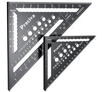 Preciva Ensemble d'équerre de charpentier de 30,5 cm (échelle 1/16") et 17,8 cm en alliage d'aluminium, outil de mesure multifonction pour le travail du bois et la menuiserie