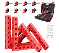 Preciva Équerre de Positionnement à 90° avec Coffret, Pince d'Angle en Alliage d'Aluminium et Acier Inoxydable pour Menuiserie, Bloc de Menuiserie Professionnel pour Cadres, Armoires, Tiroirs