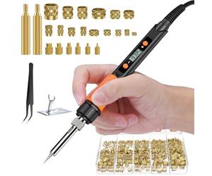 Preciva Lot de 300 inserts filetés avec embout M2 M3 M4 M5 M6 M8, fer à souder numérique 100 W, support et pince à épiler, pour pièces d'imprimante 3D ou pièces en plastique