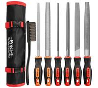 Preciva Lot de 7 limes en métal avec sac à outils, 4 limes râpes en métal, 2 limes à bois et 1 brosse métallique pour le travail du métal et le travail du bois