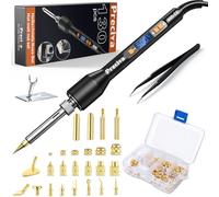Preciva M2-M8 Insert Fileté, Kit de Fer à Souder,130 inserts filetés Metal+9 embouts de réparation pour Insert Impression 3D,60W Fer à Souder pour Insert Impression 3D,Stable pour Plastique
