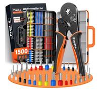 Preciva Pince à Sertir avec 16 Tailles de Cosses Electriques à Sertir,0.08-16m㎡(AWG28-5) Pince a Sertir avec 1500PCS cosses électriques，Pinces à sertir à Cliquet