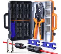 Preciva Pince à sertir, Outils de Sertissage Solaires 2,5-6 mm² (AWG16-6) avec Clés MC4 et 10 Paires de Connecteurs Solaires pour Accessoires Solaires, Câbles Photovoltaïques, Installation DIY