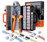 Preciva Pince à Sertir pour Dupont, 0.08-1.5mm² Pinces Electricien à Cliquet avec 1565Pcs Connecteurs de Fils, AWG28-16 Outil de Sertisseuse pour ATX/EPS/PCIE/SATA Cosses de Câbles