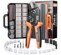Preciva Pince à Sertir with 2220Pcs Connecteurs de Fils, 0.08-1.5mm² Pinces a Cosse Cliquet, AWG28-16 Sertisseuse avec DuPont 2.54mm/JST-XH 2.5mm/JST-PH 2.0mm Terminaux pour Emplois en Électricité