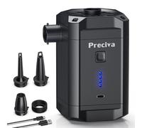 Preciva Pompe à air électrique, 5200 mAh, pompe électrique avec gonflage/dégonflage rapide, pompe électrique portable rechargeable de 280 l/min, avec 4 buses pour piscine, piscine pour enfants, bateau