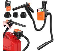Preciva Pompe Electrique Carburant, 3,2 GPM Pompe Essence Electrique Avec 3 Adaptateurs (4.6/5.0/7.0 Cm) Et Tuyau D'Arrivée Fin, Portable À Piles Idéale Pour Huile, Diesel, Essence, Eau
