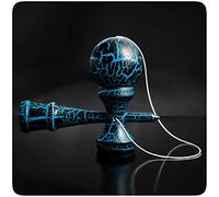 PRECORN Kendama Jeu d'adresse avec Balle Noire/Bleue | Jouet en Bois Jeu de Balle Jeu de dexterité Japonais en Bois de la Marque