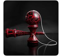 PRECORN Kendama Jeu d'adresse avec Balle Noire/Rouge | Jouet en Bois Jeu de Balle Jeu de dexterité Japonais en Bois de la Marque