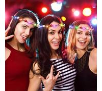 PRECORN Lot de 12 bandeaux floraux à LED - Pour mariages, fêtes d'anniversaire, festivals et plus encore - Élégante couronne de fleurs pour adultes et enfants