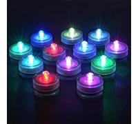 PRECORN Lot de 12 bougies chauffe-plat LED, avec changement de couleur, étanches, à piles, pour Halloween, décoration de fête, de mariage, sans flamme