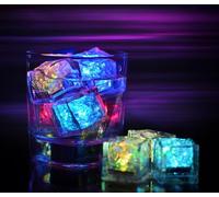 PRECORN Lot de 12 glaçons LED - Glaçons lumineux et clignotants pour boissons - Étanche et réutilisable - Décoration pour fête, bar, mariage, champagne, whisky et cocktails - Ne convient pas pour