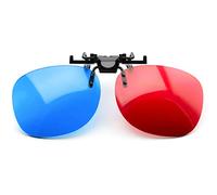 PRECORN Lunettes 3D Clip-on Rouge/Bleu (anaglyphe 3D) pour porteurs de Lunettes