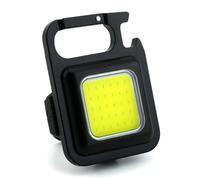 PRECORN Mini lampe de poche de secours LED COB Porte-clés Lampe de travail - Rechargeable, 800 lumens, multifonction, pied magnétique, décapsuleur