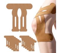 PreCut Lot de 10 bandes de kinésiologie prédécoupées pour genou - Imperméables - Hypoallergéniques - Respirantes - Genoux prédécoupés - Pour la rééducation sportive (nude)