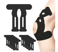 PreCut Lot de 10 bandes de kinésiologie prédécoupées pour genou - Imperméables - Hypoallergéniques - Respirantes - Genoux prédécoupés - Pour la rééducation sportive - Noir