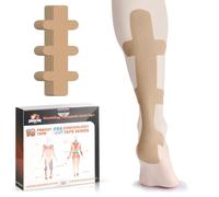 PreCut Lot de 10 bandes de kinésiologie prédécoupées pour tendon du talon, doux pour la peau avec un confort de port parfait, bandes physiques imperméables et élastiques - Couleur chair
