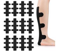 PreCut Lot de 12 bandes de kinésiologie prédécoupées pour tendon talonnier, tendon d'Achille, bande musculaire pré-découpée, douce pour la peau, élastique imperméable pour tendon du talon (noir)