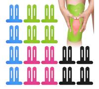 PreCut Lot de 16 bandes de kinésiologie professionnelles prédécoupées - Doux pour la peau et imperméables et élastiques - Pour douleurs au genou, coudes - 4 couleurs