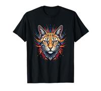Prédateur de la Jungle Mystique avec Visage de Chat Sauvage coloré T-Shirt