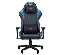 Predator Gaming Chair, Chaise Gaming, Chaise Bureau, Coussin Lombaire, Appui-tête Amovible, Accoudoirs Réglables, Mouvement De Dossier 155 Degrés, Cadre En Acier, Cuir Synthétique, Noir/Bleu