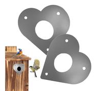 Predator Guard for Bluebird House Lot de 2 packs Heart Metal Design, with Birdhouse Entrance Hole Protector, Replacement Aluminium Plate Cover, for Eastern Bluebird Nest Box Wren | for Garden Bird