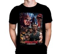 Predator If It Bleeds T-shirt pour homme avec impression de film d'horreur gothique, T-shirt en coton noir, Noir , XL