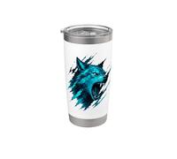Predator Wolf Wildlife Lover Animal Outdoor Graphic Gobelet isotherme en acier inoxydable double paroi