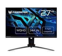 Predator XB273UNV Moniteur de Gaming 27" (69 cm) WQHD, 170 Hz OC DP, 144 Hz DP/HDMI, 1 ms (G2G), 2 x HDMI 2.0, DP 1.2, réglable en Hauteur, Compatible GSync, HDMI VRR