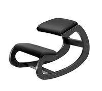 Predawn Siège Assis à Genoux, Siege Ergonomique, Chaise Ergonomique, Tabouret Ergonomique, Coussin en Bois et en Lin, Soulager Les Douleurs au Dos et au Cou et Améliorer la Posture (Noir)