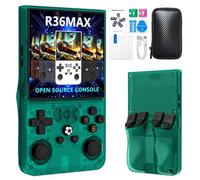 Prede R36 MAX Retro Portable Game Console - 20000 Jeux Classiques 4000mAh Batterie, 4 Pouces HD Écran, Système Linux Portable Mini Console De Jeu-Transparent green||128G