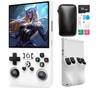 Prede R36 MAX Retro Portable Game Console - 20000 Jeux Classiques 4000mAh Batterie, 4 Pouces HD Écran, Système Linux Portable Mini Console De Jeu-White||128G
