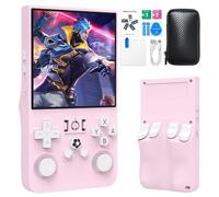 Prede R36 MAX Retro Portable Game Console - 20000 Jeux Classiques 4000mAh Batterie, 4 Pouces HD Écran, Système Linux Portable Mini Console De Jeu-Pink||128G