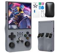 Prede R36 MAX Retro Portable Game Console - 20000 Jeux Classiques 4000mAh Batterie, 4 Pouces HD Écran, Système Linux Portable Mini Console De Jeu-Gray||128G