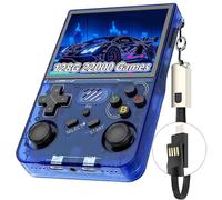Prede R36 Plus Retro Portable Game Console, 20000 Jeux Classiques Intégrés, Système Linux Écran IPS De 4,0 Pouces, Batterie Rechargeable De 3000mAh, Console De Jeu Vidéo Portable-Blue||64GB
