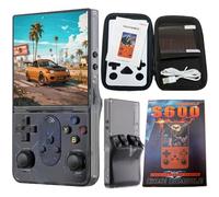 Prede Retro Portable Game Console S600-64G/128G, Cortex-A35 Quad-Core, Écran IPS 4.0 "720x720, Batterie 3500mAh, Console De Jeu Vidéo Portable-Black||64GB