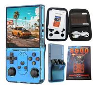 Prede Retro Portable Game Console S600-64G/128G, Cortex-A35 Quad-Core, Écran IPS 4.0 "720x720, Batterie 3500mAh, Console De Jeu Vidéo Portable-Blue||128GB