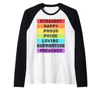 prédicateur, hétéro, Heureux, Fier, orgueil, Aimant, église de Soutien Manche Raglan