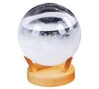 Prédicteur météo en verre tempête, prédicteur météo créatif en forme de nuage d'orage sphérique, avec base en bois, décoration de bureau à domicile, cadeau pour la famille, style 1 Prédicteur météo en
