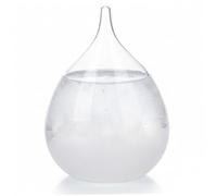 Prédicteur météo en verre tempête, prévision météo en forme de gouttelette en verre avec base en bois pour la maison, le bureau, la décoration de bureau 8, 1 x 10, 9 cm