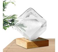 Prédicteur météo Storm Glass | Station météo grand cube - Ornement de bureau, baromètre liquide modifiable pour cadeau d'anniversaire, noël, mariage