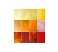 predolo 12 Pièces Panneaux de Verre Cathédrale Multicolore Feuilles de Verre Teinté Style Courbe-En-Ciel pour Bricoleurs, Artisanat, Décoration Intérieure, PACK 3