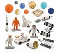 predolo 19 Pièces Assortiment Modèles Spatiaux Éducatifs sans Assemblage Ensemble Figurines D'astronautes Fusées idéal