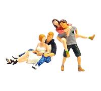 predolo 2 Pcs Miniature 1/64 Couple Figures Réaliste Train Dioramas Paysage Disposition