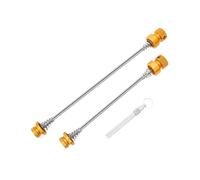 predolo 2 Pièces Axe de Roue Vélo Set Démontage Rapide Levier Tige Boulon Clip Accessoires Métal Remplacement Montage Adapté Cyclistes Entraînement Garage, Or