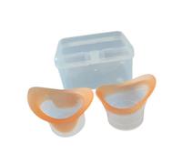 predolo 2 Pièces Gobelet de Rinçage Oculaire Souple En Silicone Réutilisable avec Bord Adapté Massage pour Nettoyage Des Yeux Convient Aux Utilisateurs D'Écr, Orange