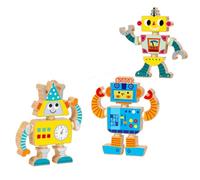 predolo 3 Pièces Robot Construction en Bois 3D Reconfigurable Maqute Détaille Kit Modélisme pr, Modèle 3D Robot B