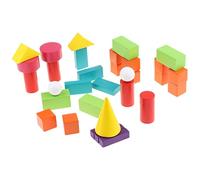 predolo 32pcs Solides Géométriques en Bois Formes 3-D Géométrie Math Manipulatives Jouet